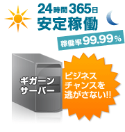 24時間365日の安定稼働で、ビジネスチャンスを逃さない！