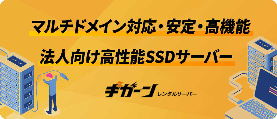 マルチドメイン対応・安定・高性能 法人向け高性能SSDサーバー ギガーン