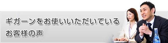 ギガーンをお使いいただいているお客様の声